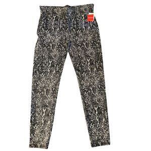 Spanx Black‎ and White Faux Leather Snake Shine Leggings Plus Size 2X NWT